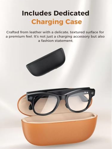 Image of Aeoss Smart AI Video Glasses: 1080p HD POV Camera with 32GB Memory, Wireless Bluetooth Sunglasses, Real-Time AI Translation Assistant, Anti-Shake Video Recording & Charging Case (Photochromic Lenses)