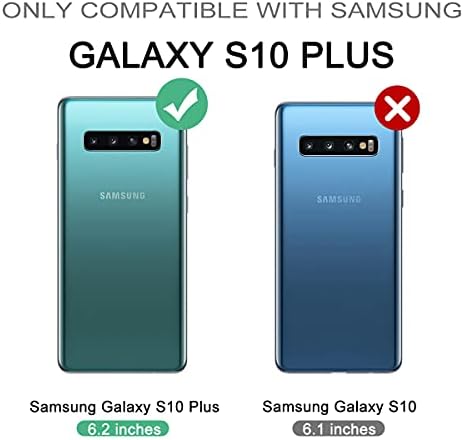Dexnor for Samsung S10 Plus Case, [Built in Screen Protector and Kickstand] Heavy Duty Military Grade Protection Shockproof Protective Cover for Samsung S10 Plus - Black