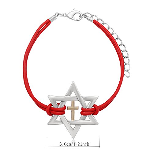 Image of Jewish Charm Star of David Abalone Shell Wire Openable Crystal Bangle Bracelet