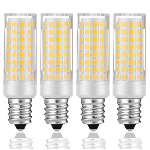 Juanw 5W E12 Screw Bulb LED E-12 Candelabra Base - AC200V-240V for Range/Stove/Oven, Microwave, Refrigerator, Cooker Hood,Sewing Machine - Part (Cool White 6000K, 4 Pack)
