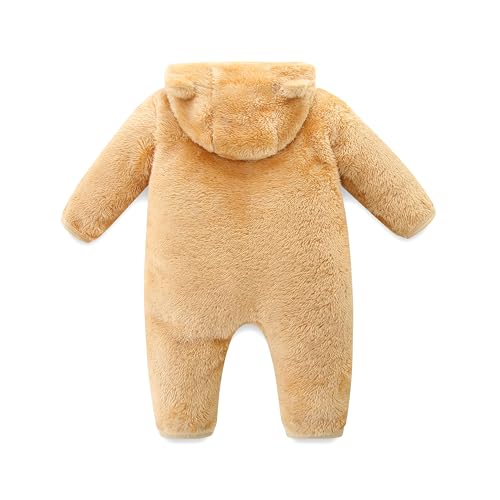 Baby Romper Infant Hooded Jumpsuit Long Sleeve Footed Onesie Outwear Outfits3