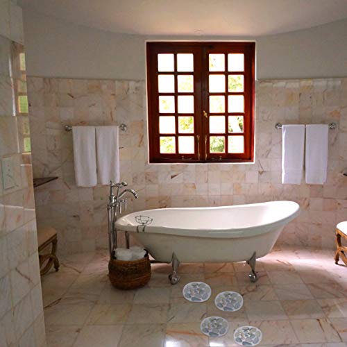 DOITOOL 8PCS Bathtub Stickers Non Slip for Adults or Kids,Colorful Stone Patterns Anti Slip Shower Decals Non Slip Safety Adhesive Shower Appliques with 1 Scraper for Bath Tub and Shower Surfaces