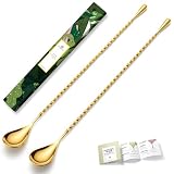Homestia 12 Inch Gold Bar Spoons Set of...