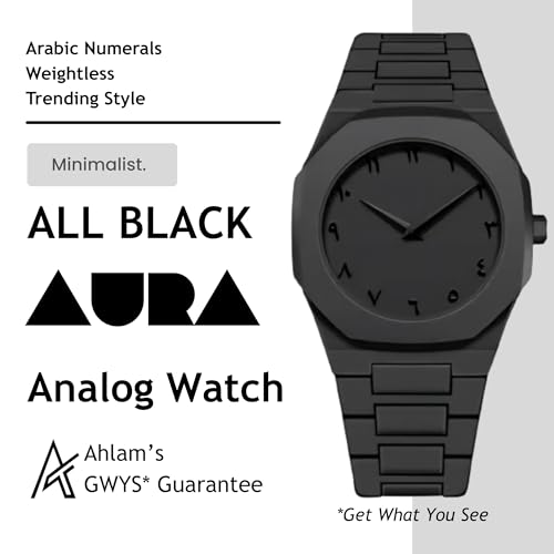 ALL BLACK | AURA Minimalist Analog Watch | Arabic Numerals | Weightless | Trending!