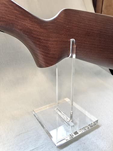 Rifle Stand, Single Clear Gun Display, Individual Units For Displaying Angled Or Straight Collectible Rifles And Guns. Order Two, One For Each Side, Choosing From Multiple Size Options. (6 Inch) #TOP1