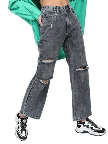 Image of Tokyo Talkies Women's Straight Fit Cropped Jeans| Mid-Rise| Jeans Pant