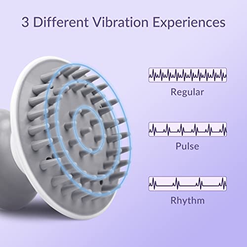 Image of Visenta Multi-Function Electric Scalp Massager, Vibrating Head Massager with 3 Modes for Stress Relief and Hair Growth, Made of Durable and Soft Silicone, Battery Operated to Use at Home and Travel.