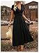 Floerns Women's Wrap V Neck Flowy Midi Dresses Short Sleeve A Line Ruched Beach Dress Black Medium