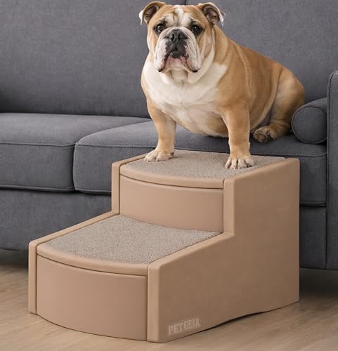 Image of Pet Gear Easy Step II Extra Wide Pet Stairs, Sand Dune | 2 Step, For Cats /Dogs up to 200 pounds, Removable /Washable Carpet, Easy Assembly, No Tools Required