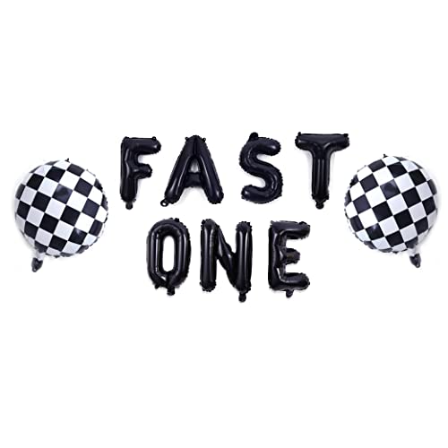 VAVAYAO Race Car Birthday Fast One Balloons Banner - 1st Birthday Party Decoration Balloons, First Fast Birthday Party, Racing Themed F1 Themed Birthday Party Decorations, Racing Party Decorations