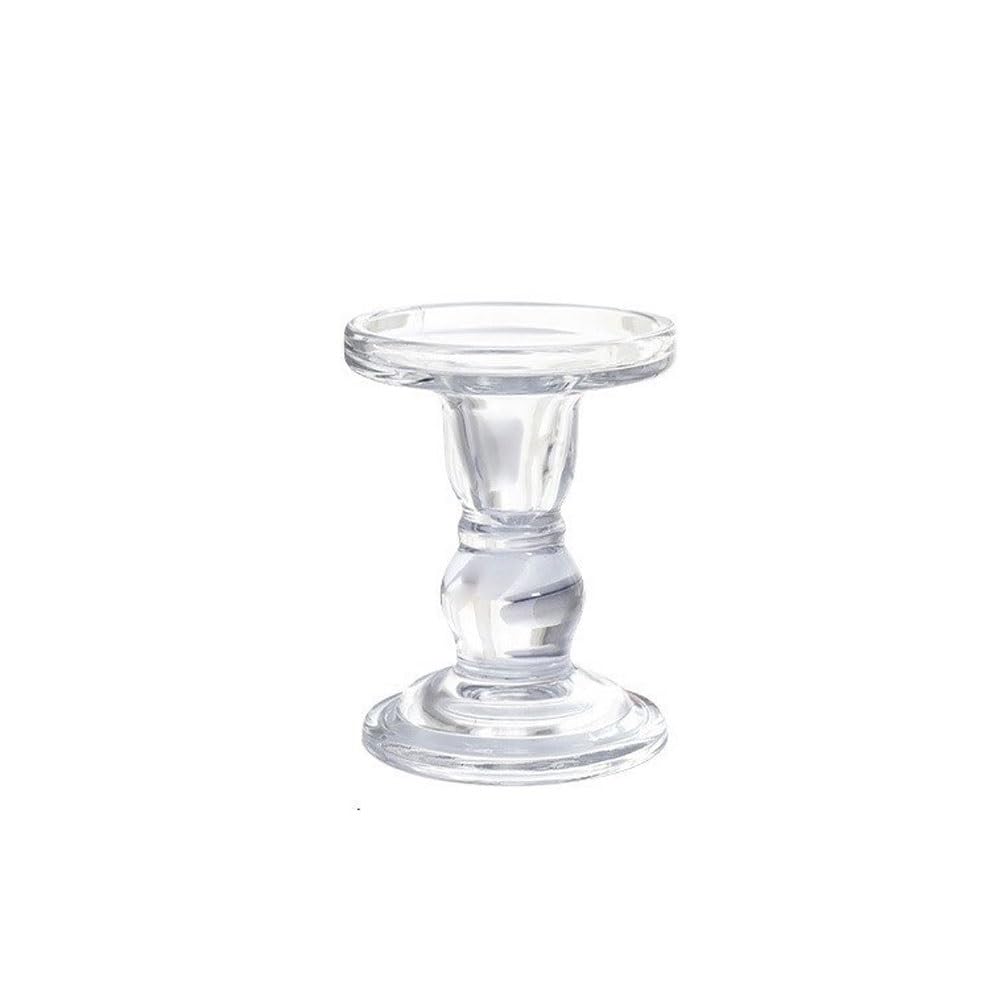 Candlestick Holder Glass candle holder, candlelight dinner decoration, aromatherapy(Medium)