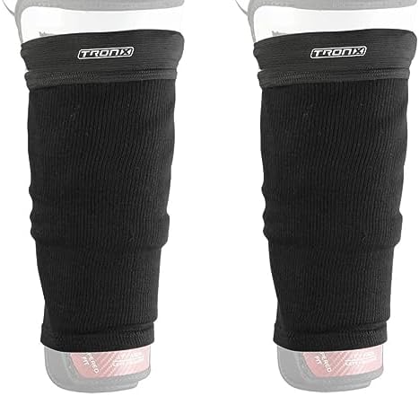 TronX Ice Hockey Shin Guard Tight Sleeves - Senior Adult and Junior - Saves on Shin Guard Tape