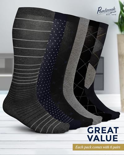 Pembrook Light Compression Socks for Men - 6 Pairs | 8-15 mmHg Graduated Compression Socks for Men 9-12 | Support Socks4
