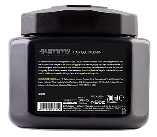 Gummy Hair Gel Maximum Hold Extreme Look Keratin 23.5 Ounce (700Ml) (Pack Of 3) #TOP1
