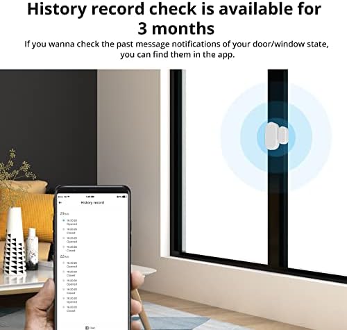 WOOLLEY ZigBee Door and Window Alarm Sensor Wireless Mini Contact Magnetic Sensor Sends Alerts, Compatible with Alexa/Google Home, Batteries Included, Woolley Zigbee Bridge Must Required