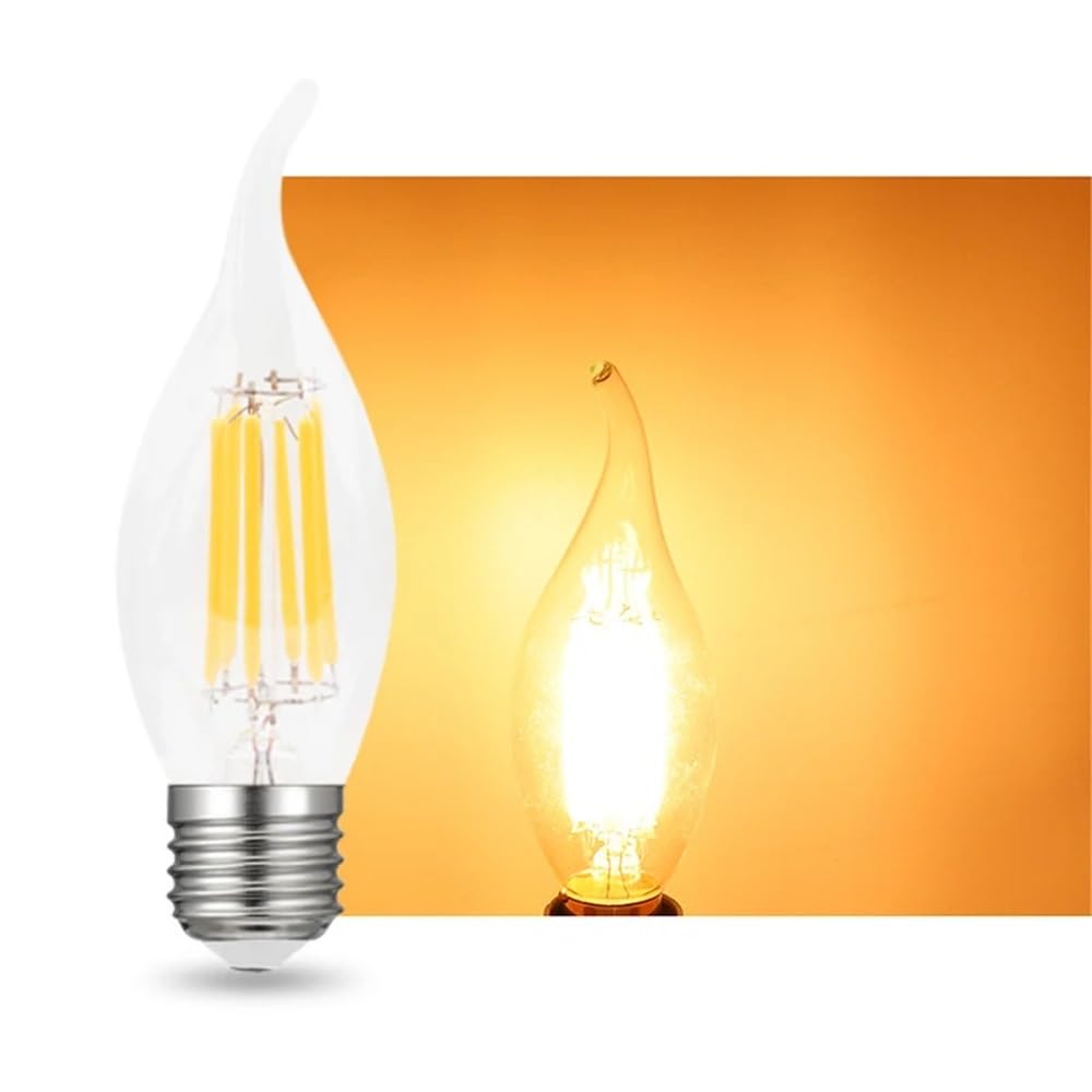 Lot de 10 Ampoules LED rétro Style Bougies pour éclairage intérieur, AC110V 2W/4W/6W E26 Edison à intensité Variable, pour la décoration de Votre Maison.