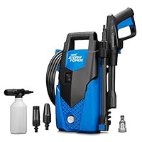 Draper Storm Force Pressure Washer 105Bar | 1400W Jet Power Washer | Snow Foam Gun | 1522Psi Patio and Car Cleaner | 98674, Blue