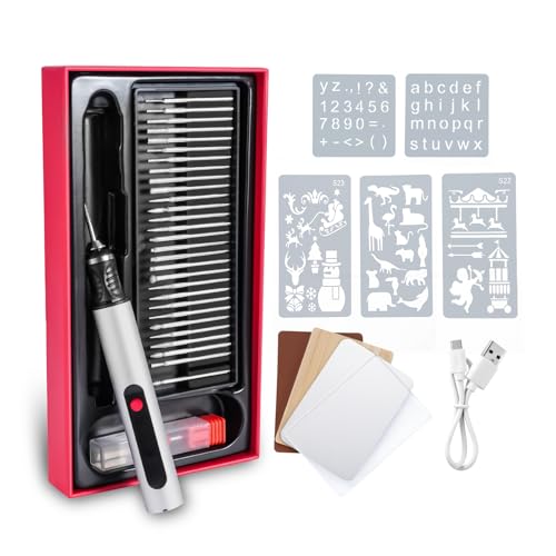 Appareil de gravure électrique pour verre et bois, kit de gravure sur verre, mini fraise avec 30 embouts, vitesse de rotation à 3 niveaux, stylo de gravure...