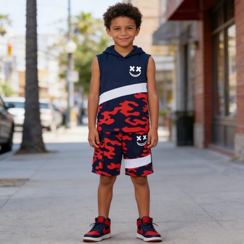 Image of Boys Clothes 2 Piece Size 6-13Y Short Sleeve T-Shirt & Shorts Set Casual Kids Boys Spring Summer Outfits