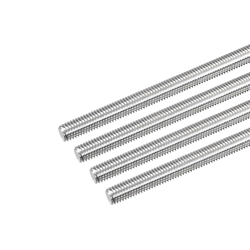 TOP-VIGOR 4Pcs M6-1.0 x 160mm Length Fully Threaded Rod, 304 Stainless Steel Right Hand Threaded Rods, Fully Studding Rod Bar for Anchor Bolts, Clamps, Hangers and U-Bolts