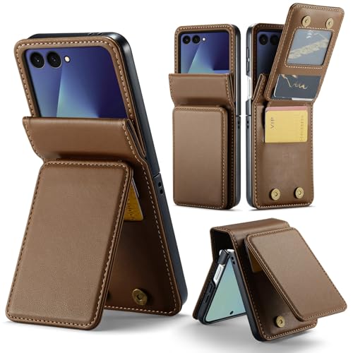 Housse en cuir pour Samsung Z Flip 7 G blocage RFID et double fermoir magnétique élégant
