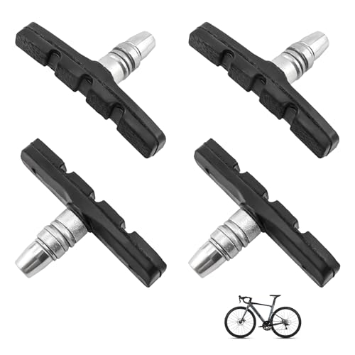 2 Paires Patins de Frein V-Brake 70mm, Plaquettes V-Brake, Patins de Frein No Noise pour Vélo VTT, VTC, Trekking, Haute Performance, Résistants au Sable et...