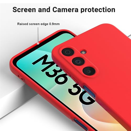 Image of Back Cover for Samsung Galaxy M36 5G / F36 5G | Full Camera Protection | Premium Liquid Silicon Case | Flexible Bumper Case for Samsung Galaxy M36 5G / F36 5G (Red)