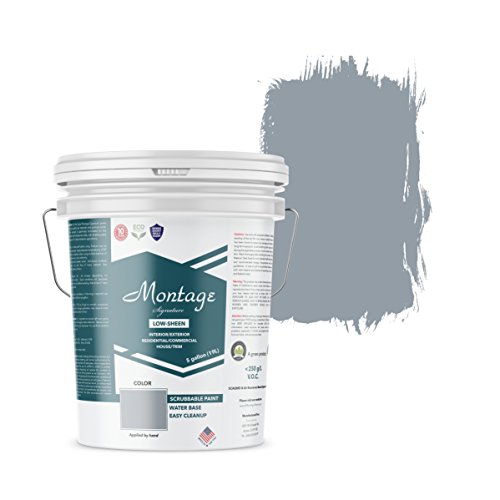 Montage Signature Interior/Exterior Eco-Friendly Paint, Blue Bayou - Low Sheen, 5 Gallon