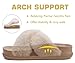 KuaiLu Women's Fuzzy Criss Cross Band Platform Slippers Comfortable Furry Faux Fur Ladies Open Toe Orthotic Arch Support Slides Sandals Plantar Fasciitis Slip on House Shoes Indoor Outdoor Beige 6
