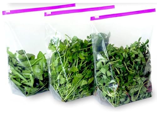 Image of Food Storage Zip Lock Reusable Slider Zipper Transparent Bag For,Fruit Vegetable Freeze Storage Pouch Bags, Ziplock Bags Best For Fridge Storage, Preserving Food (10 HEAVY ZIPPER BAG)