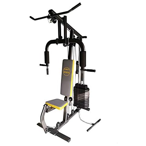 D PRO T Home Multi Gym 50KG Plates Preacher Pulley Exercise Machine Lats Cover