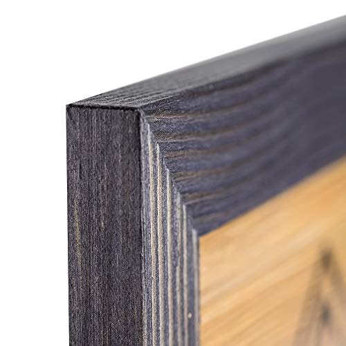 Image of Rustic Wooden Poster Picture Frame 16x20 - Natural Solid Eco Distressed Wood for Wall Mounting Photo Frame - Dark Grey