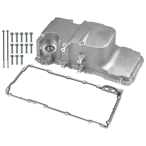 Aluminum Engine Oil Pan Kit with Drain Plug & Gasket Fit for