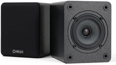micca COVO-S 2-Way Passive Bookshelf Speakers, Amplifier Required, Not for Turntable, 3-Inch Woofer, 0.75-Inch Tweeter, Wall Mountable, Pair, Black
