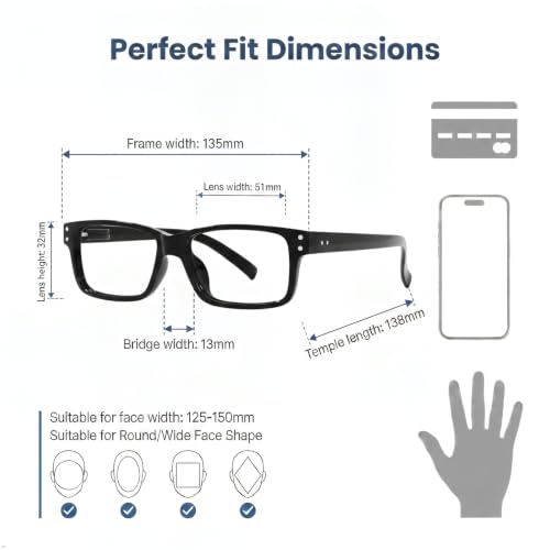 Image of Eyekepper Blue Light Reading Glasses Men Women 1.5, Black 2 Pack