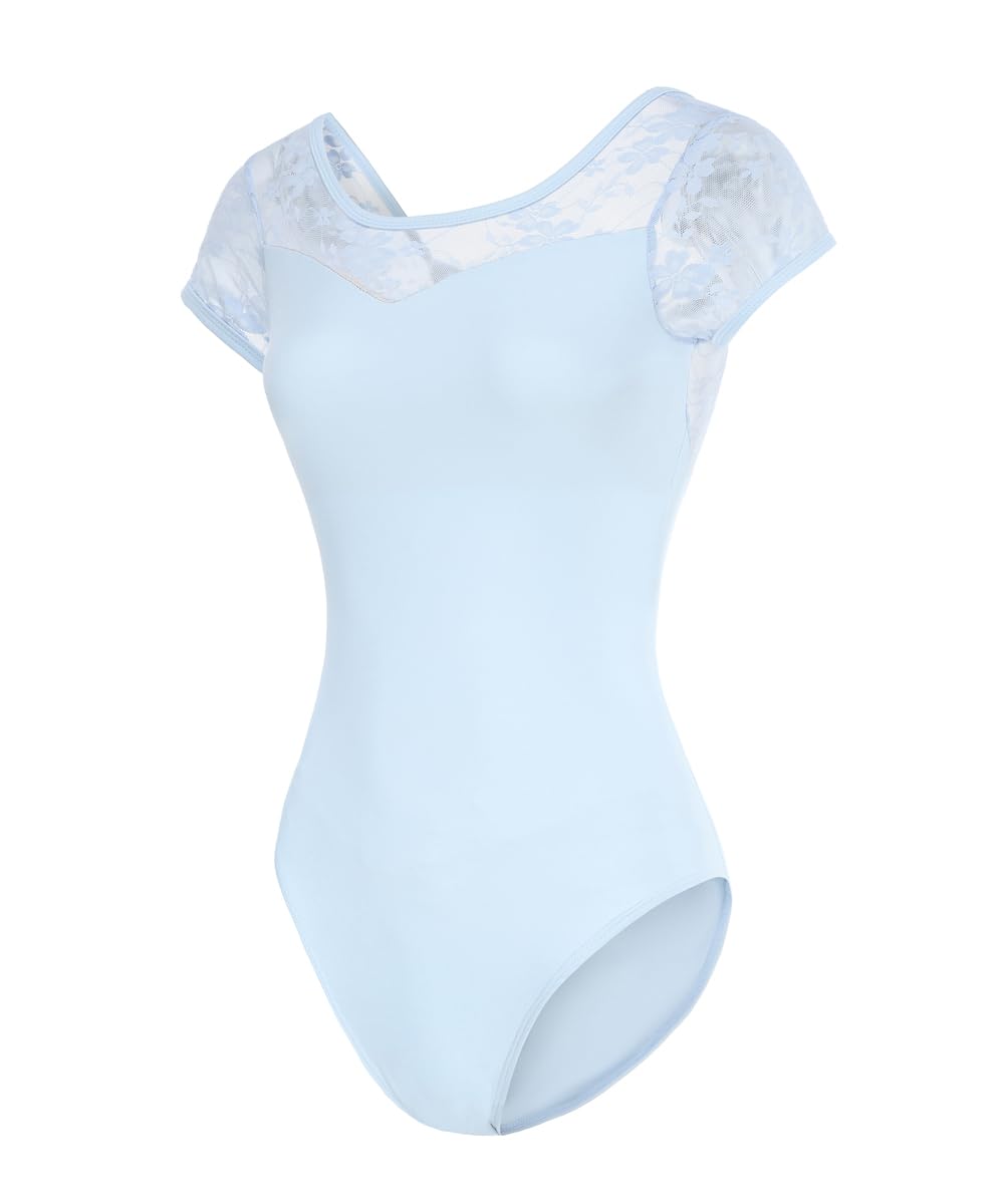 ModLatBal Women and Girls Short Sleeve Leotards for Ballet Dance Bodysuit