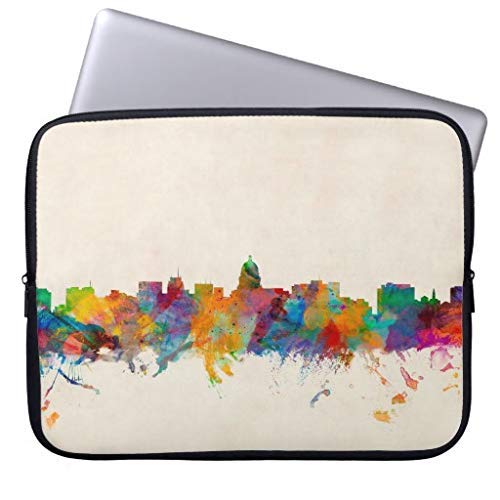 HB Madison Wisconsin Skyline Cityscape - Funda para portátil de 17 a 17,3 Pulgadas (17 Pulgadas), diseño de Paisaje Urbano Style 4 13 Pulgadas