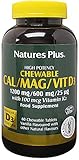 NaturesPlus Chewable Cal/Mag/VIT D3 with Vitamin K2 - 60 Chewable Tablets - Vanilla Flavor - Bone Health Supplement with Calcium, Magnesium, Vitamin D3 and K2 - Gluten-Free - 30 Servings