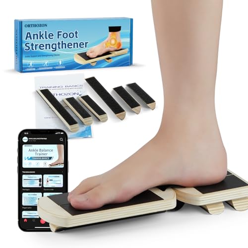 Ankle Balance Board Foot Strengthener – Adjustable Stability Trainer for Ankle and Leg Exercise, Balance Training, Physical Therapy, Mobility Core Workout at Home or Gym​ (wood)