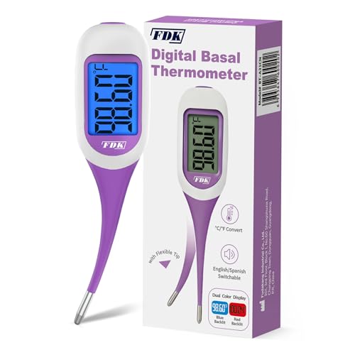FDK Termómetro digital basal corporal, 1/100 grados ± 0,1 ℃ de alta precisión, termómetro BBT preciso para mujeres, seguimiento de fertilidad de ovulación natural, lectura rápida de 60 segundos