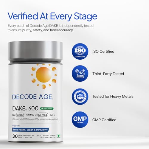 Decode Age DAKE 600 — D3 + K2 (MK-7) + A + E in MCT Oil — Vitamin K2 Supplements - image 8