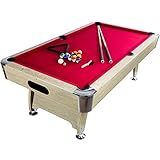 GAMES PLANET 7 ft Billardtisch Premium“ + Zubehör, 9 Farbvarianten, 214x122x82 cm (LxBxH), helles...