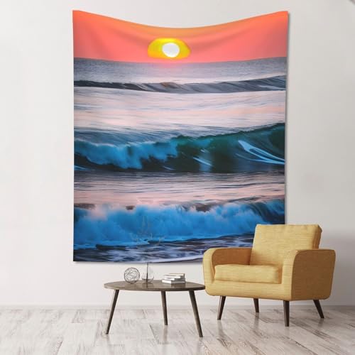 Tapisserie murale ultra douce coucher de soleil textile léger pour grand mur