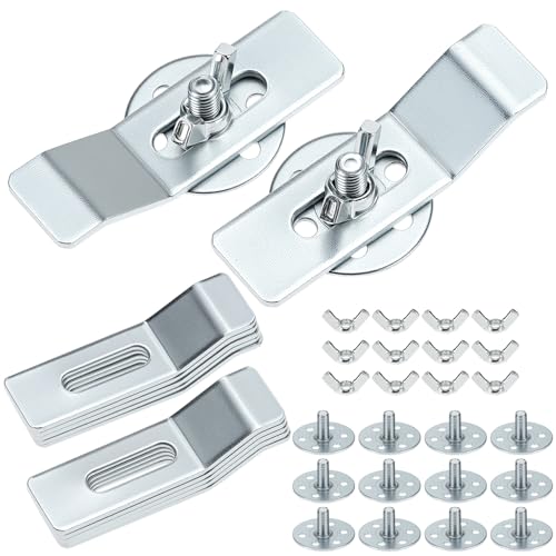 QWORK Undermount Sink Clips Kit 12 Pack Sink Mounting Brackets with Wing Nut Adjustable Design Zinc Plated Steel Repair Fastener Support for Kitchen/Bathroom Sinks
