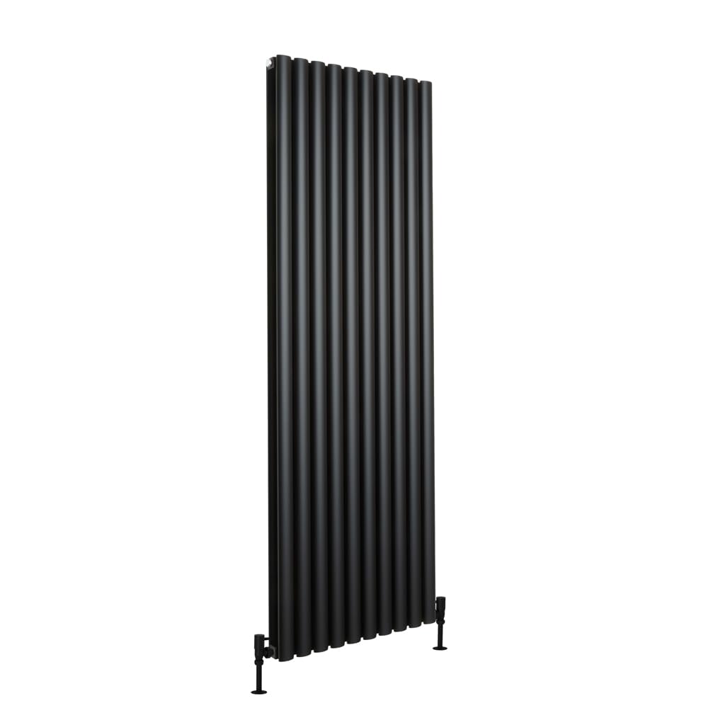 Milano Black Aruba Ayre - Aluminium Vertical Designer Radiator 1800Mm X 600Mm (Double Panel)