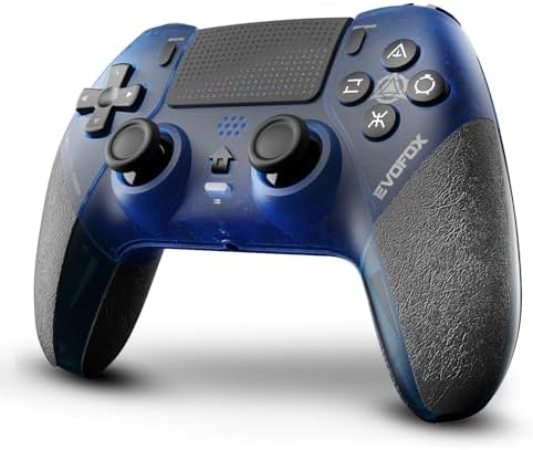 EvoFox Play 2 PS4 Controller & PS5 (PS4 Games only), Playstation 4 Controller Bluetooth & Wired with HallSense™ Magnetic Joysticks & Triggers, 1000Hz Polling, Touchpad, Built-in Speaker & 3.5mm Jack