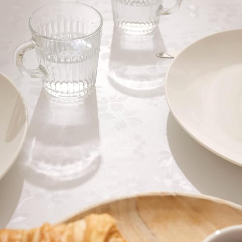 Nappe de luxe en vinyle blanc 140x200 style ciree haut de gamme pour réception - 6