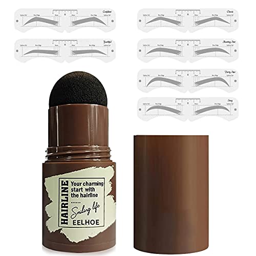 Woman Makeup Eyebrow Stamp Kit Waterproof Brow Stamp and Shaping Kit Eyebrow Definer for Women Eyebrow Makeup Gift for Women Girl (Black)