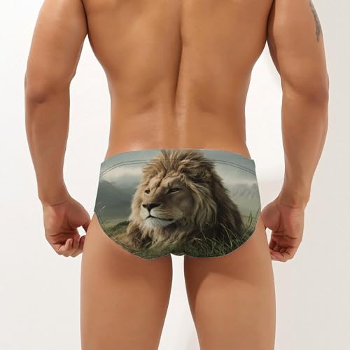 Lion Men's Swim Briefs Low Waist Bikini Swimsuit Underwear Beach Swimwear2