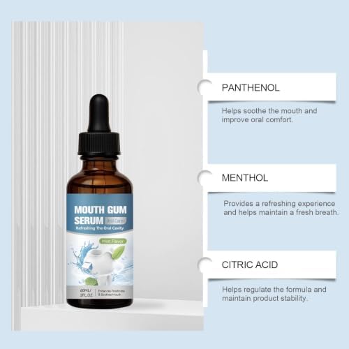 Gum Repair for Receding Gums, Gum Restore Drops for Dry Mouth, Stain Removal & Bad Breath – Natural Mint Oral Care breath freshener, Helps Freshen Breath & Support Gum Health, 2 Fl Oz — view 4